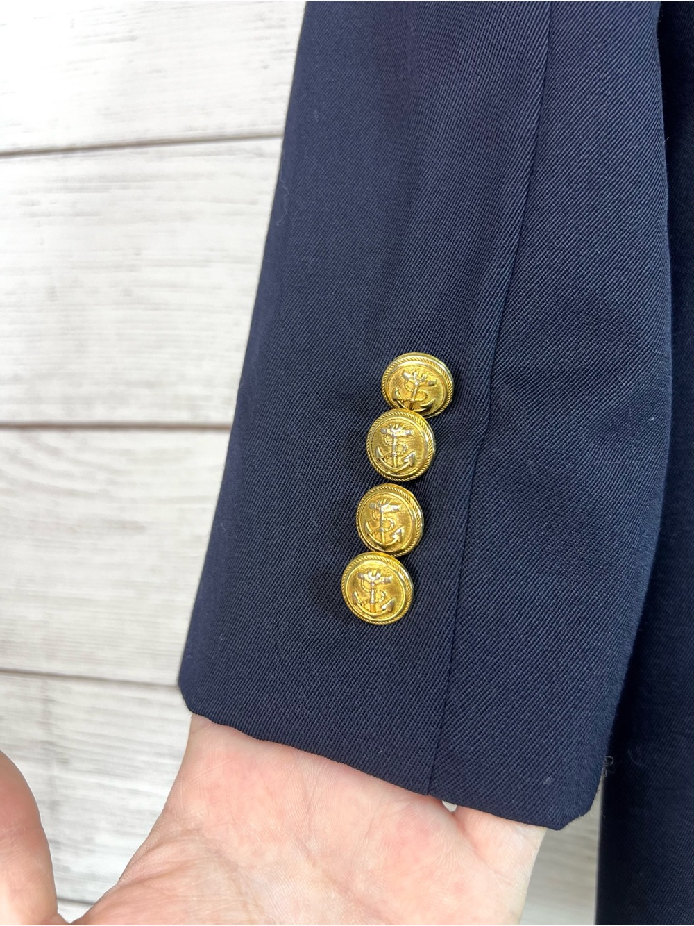 J CREW Crewcuts Boys Ludlow Suit Jacket Navy Blue Two Gold Button Size 14 Preppy - Picture 7 of 12